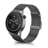 ToVioc 22mm Watch Strap for Amazfit Balance/Cheetah Round/Cheetah Pro Woven Stainless Steel Metal Replacement Watch Strap for Amazfit Bip 5/Pop 3S/GTR 4/GTR 3 Pro/GTR 47mm/Stratos 3 - Black